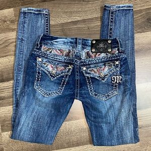 MISS ME Signature rise skinny bling jeans